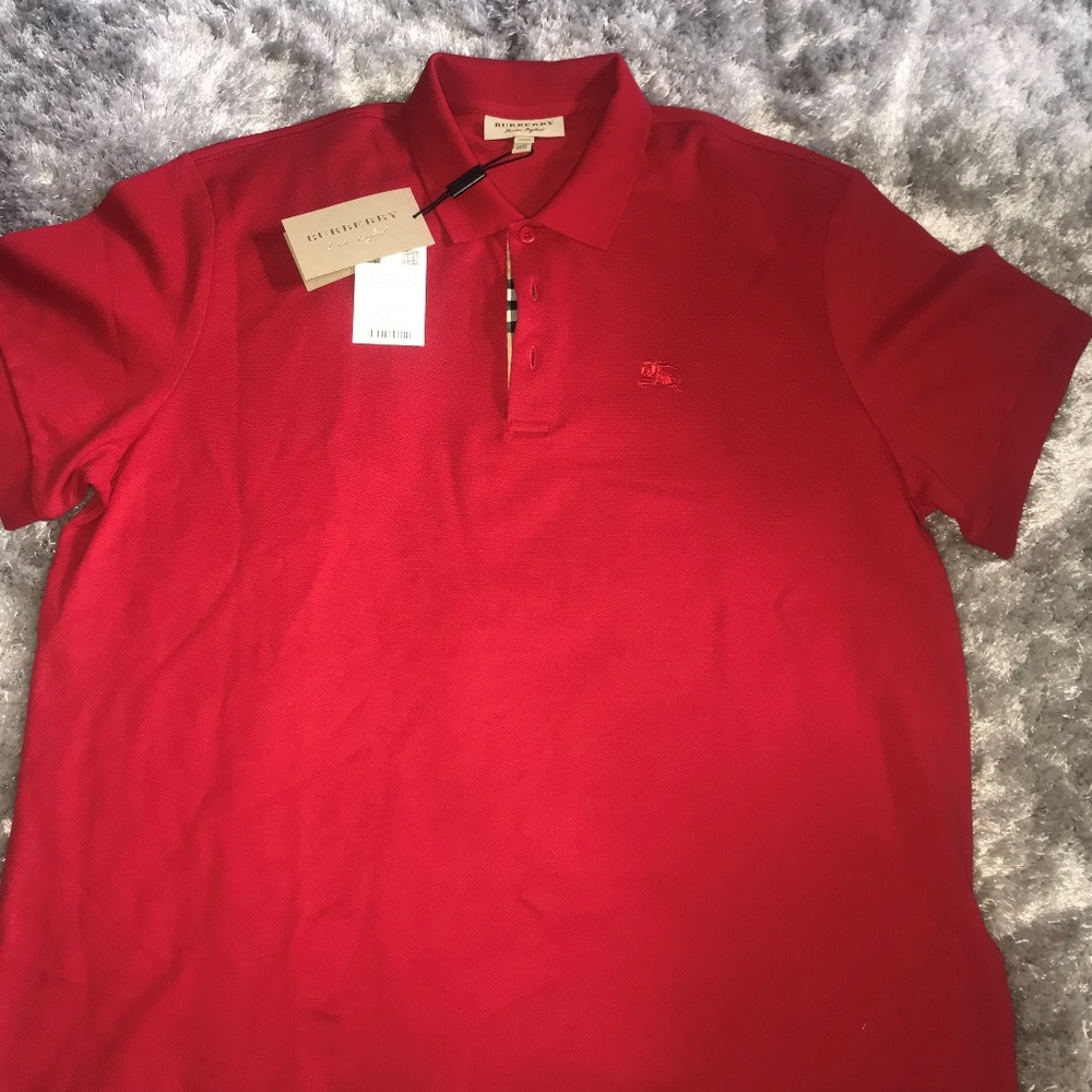 Burberry Men's Hartford Polo Shirt, Red, 3XL